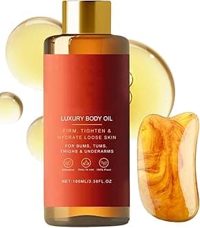 Magic Luxury Body Oil with Gua Sha Tool - Glow Remedy Oil for Skin Tightening & Hydration, Silken Essence Firming Body Oil for Women, Dry Skin & Massage Therapy