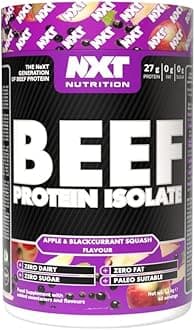 NXT Nutrition Beef Protein Isolate Powder - Protein Powder High in Natural Amino Acids - Paleo, Keto Friendly - Dairy and Gluten Free - Muscle Recovery | 1.2kg (Apple and Blackcurrent)