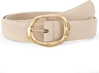 Women Leather Belt for Jeans Pants Ladies Casual Waist Belt Fashion Women Belt with Gold Buckle