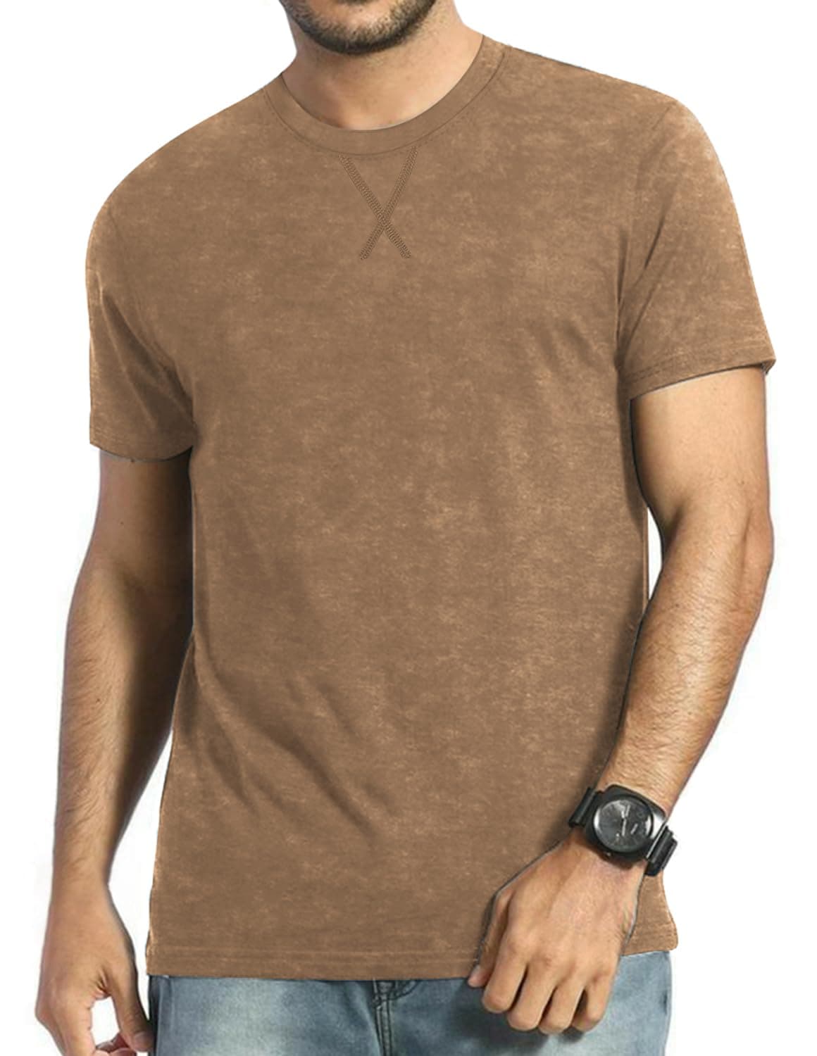 LOGEEYARMen's Athletic Washed T-Shirts Basic Crew Neck Tees Tops Causal Distressed Cotton T Shirts for Men