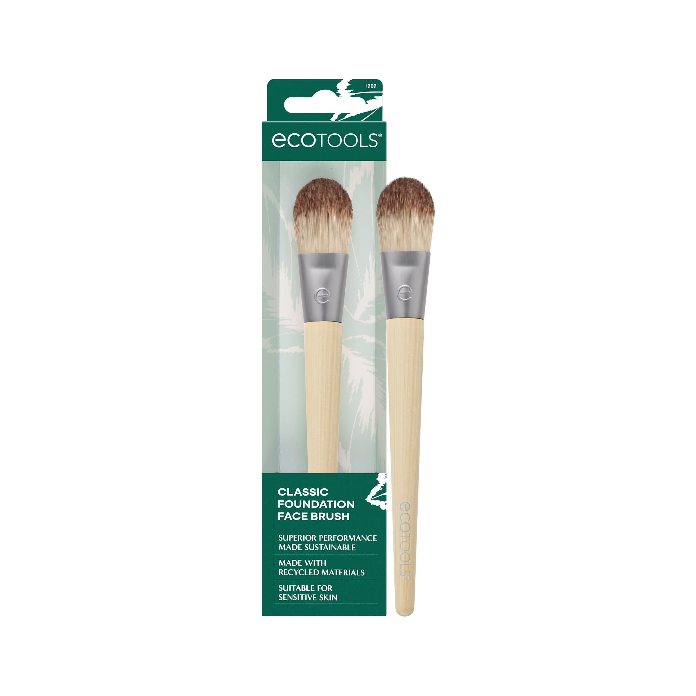Classic Foundation Face Brush, For Liquid, & Cream Foundation, Flat Foundation Brush, Makeup Brush For Natural Makeup, Buildable Coverage, Synthetic Bristles, Cruelty- Free, 1 Count
