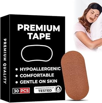 ZIBUYU® 30-Conut Anti-Snore Mouth Tape Mute Snoring Tape for Mouth Breathing Sleep Mouth Tape Improves Breathing Abnormalities Safe Adhesive Pre-cut Anti-Snore Mouth Tape for Kids Adults, Beige
