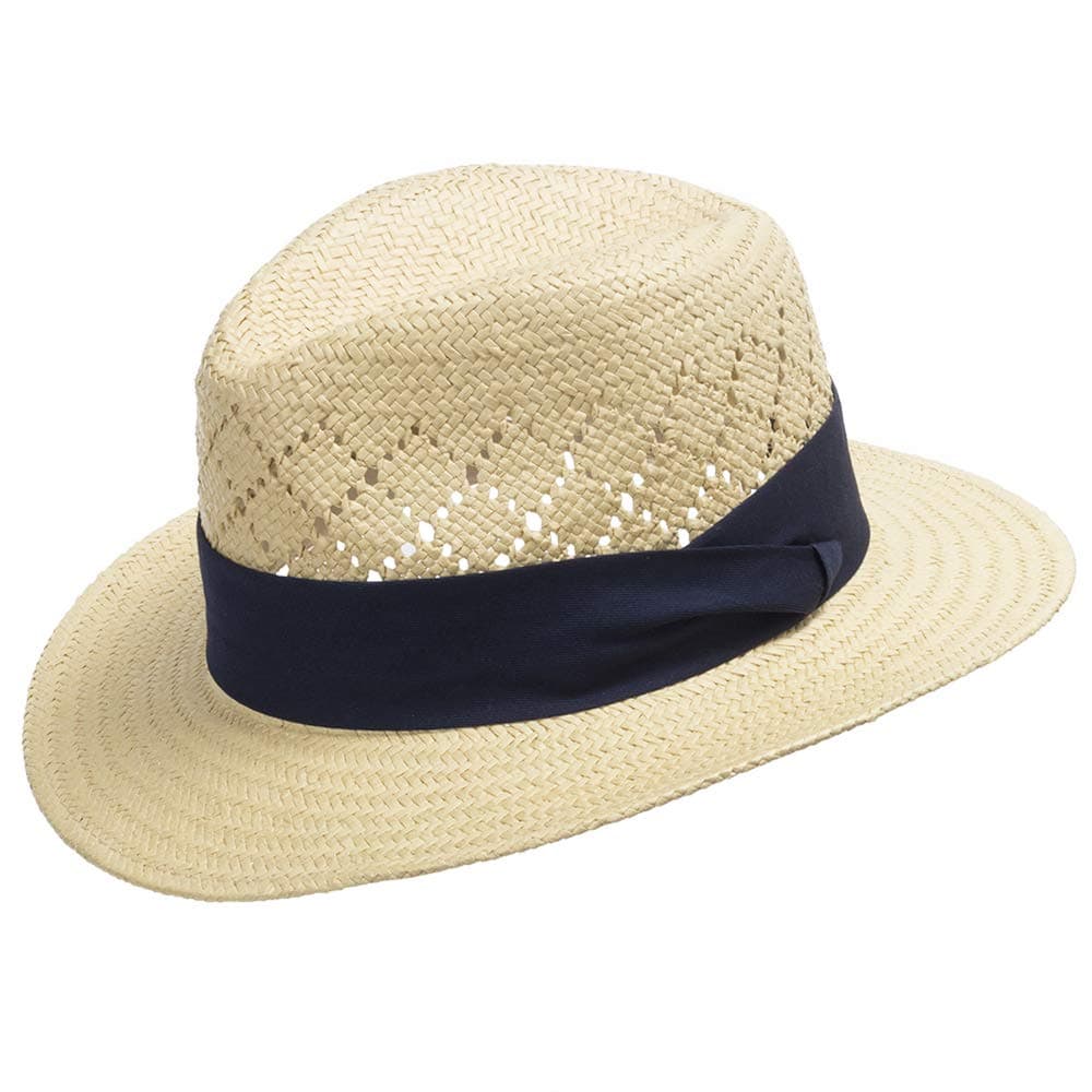 ULTRAFINO Monterey Fedora Breeze Vented Panama Straw Hat