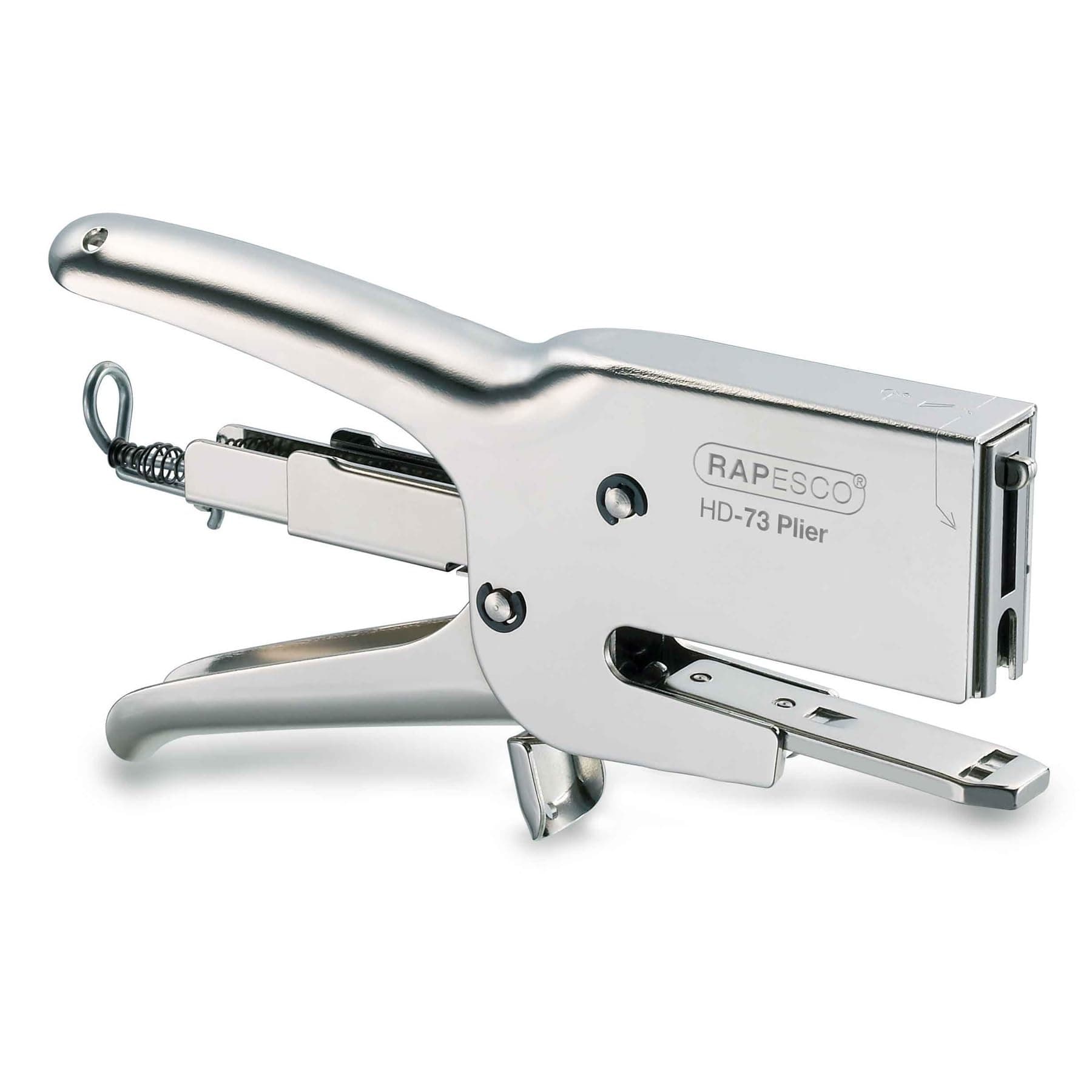 Rapesco 1169 Heavy-Duty HD-73 Plier Stapler, 70 Sheet Capacity, Chrome