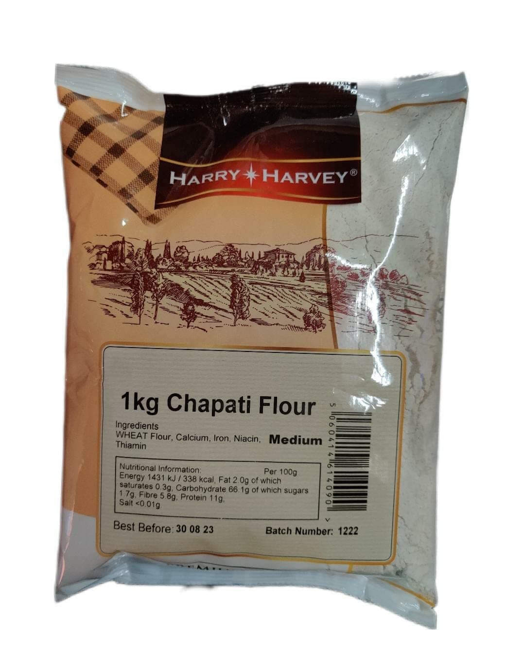 Chapati Flour 1kg, Medium - Roti, Indian Flat Bread, Make Parantha, Stuffed flatbread at home for Indian curry by Harry Harvey