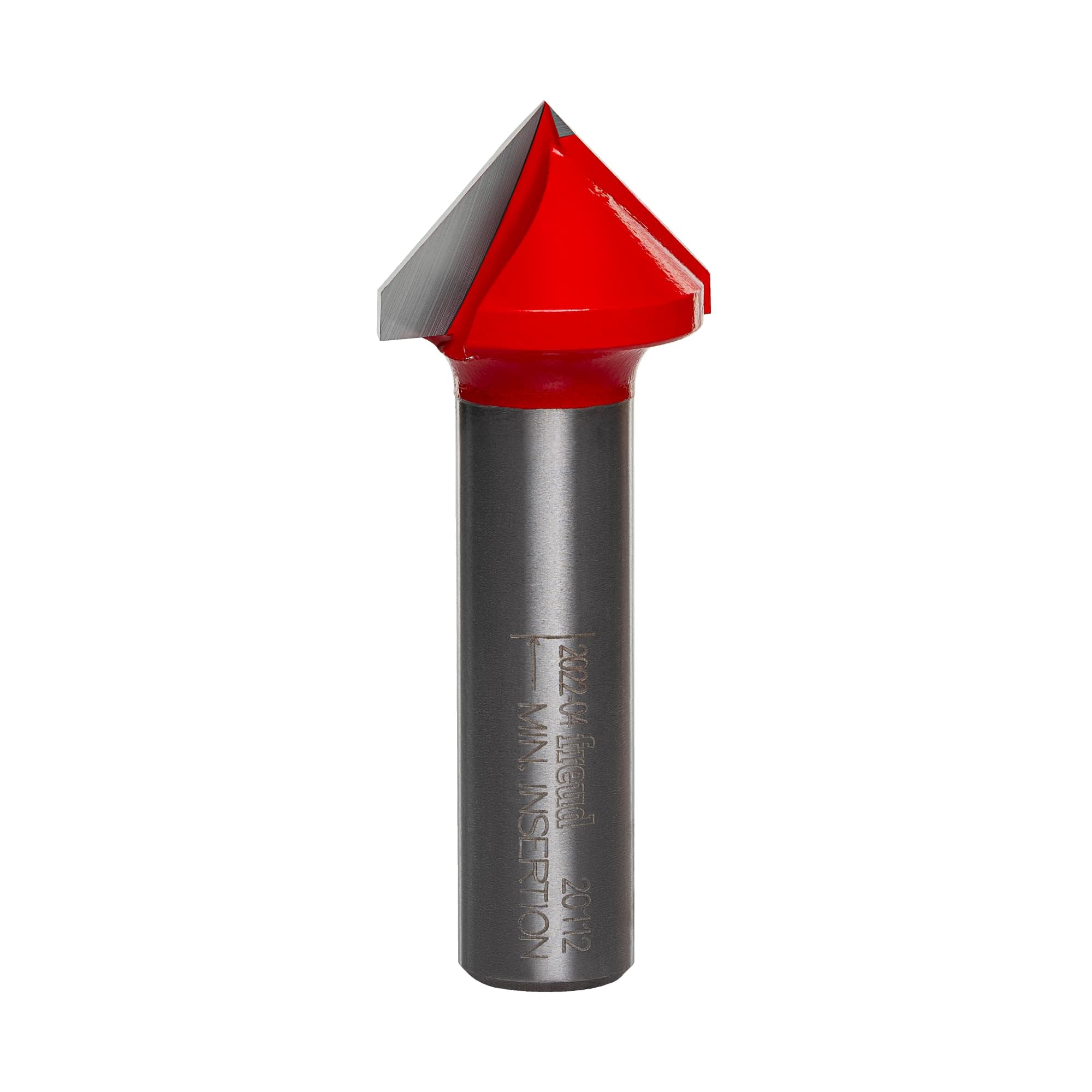 Freud 20-112: 1" (Dia.) 90° V Grooving Bit with 1/2" shank, 2-1/2" overall length