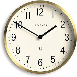 NEWGATE® Master Edwards wall Clock | Mid-Century Style Clock | 12 inch | Deep Metal case with Brass/Gold Finish | Modern Retro Design for Kitchen, Living Room or Office