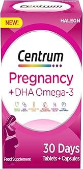 Pregnancy Vitamins for Women, Pregnancy Vitamins with DHA, Omega 3 and Folic Acid, 60 Count, 30 Day Supply