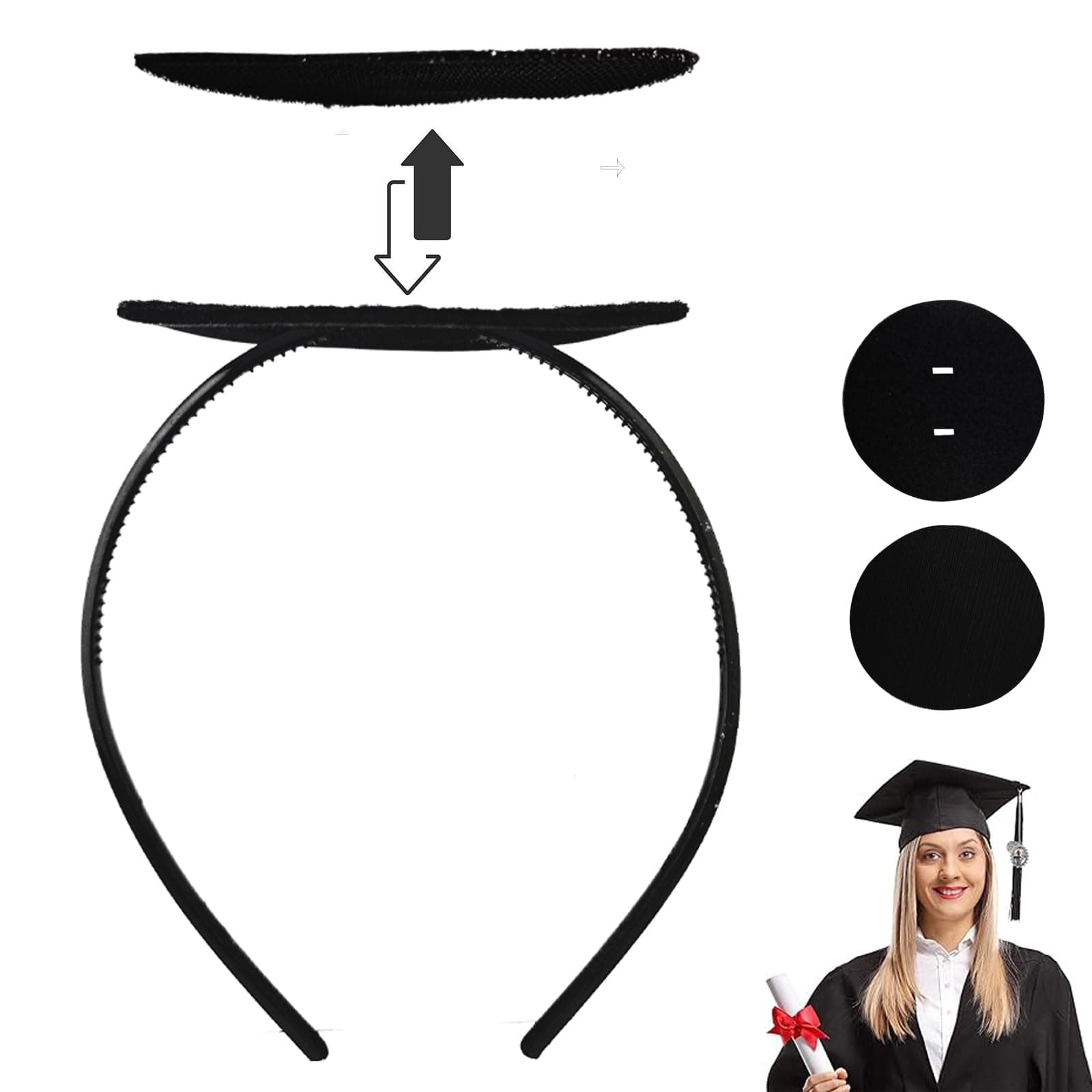 Graduation Cap Headband Secures Your Grad Cap Upgrade Insert Hairstyle Hat Accessories Hairband for Graduates Gift