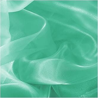 MDS Pack of 25 Yard Sheer Organza Fabric for Wedding Party Home Event Banquet Decorations, Backdrop Curtain Craft Dress Sewing Fashion DIY Crystal Organza Tulle Fabric Bolt 44” Wide - Mint