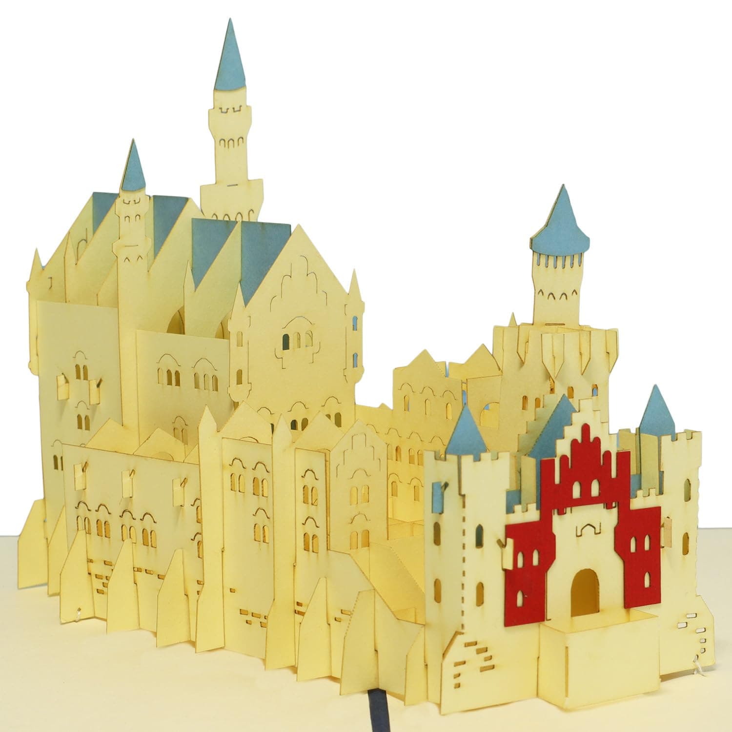 LINPopUp® Pop-Up Card, Pop Up Card, Pop Up Card Architecture, Greeting Cards 3D Neuschwanstein Castle, Travel Voucher Souvenir Vacation Bavaria Germany, Neuschwanstein Castle, N175