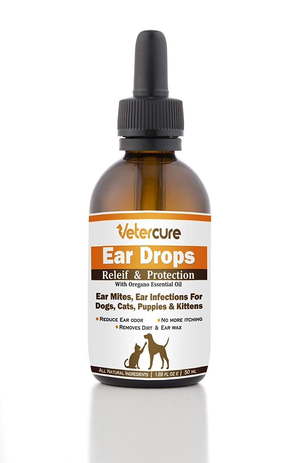 Vetercure Ear Drops For Any Pet- Relieve Your Pet From Ear and Reduce Odor In Just One Week-100% Natural Formula Tasted For Its Quality & Effectiveness