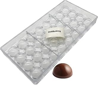 Goldbaking 2.7cm Chocolate Sphere Mold Polycarbonate Small Ball Candy Mould (xs1.06inch)