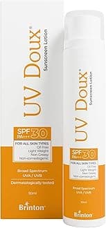 UV Doux Sunscreen Lotion SPF 30 | India’s No.1 Dermatologist Recommended Brand | Oil-Free | Mineral UVA & UVB Protection | Sweat & Water Resistant | Non-Greasy | Dry & Sensitive Skin | 50 ml
