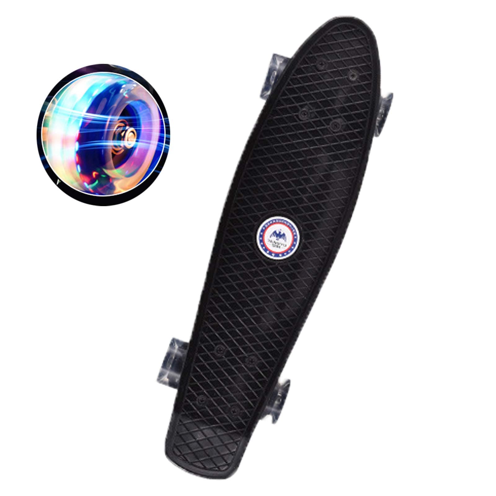Penny Board, Complete Mini 22 Inch Cruiser Skateboard LED Light Up Wheels Cruiser Long Boards Portable Osprey Skateboard Is Suitable for Beginners Teenagers,