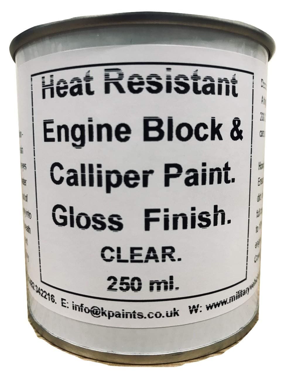 1 x 250ml Clear Engine Block Enamel Lacquer Petrol Oil Resistant Heat Paint Rocker