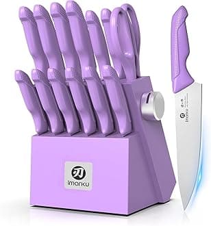 14 Piece Professional Kitchen Knife Set Stainless Steel Purple