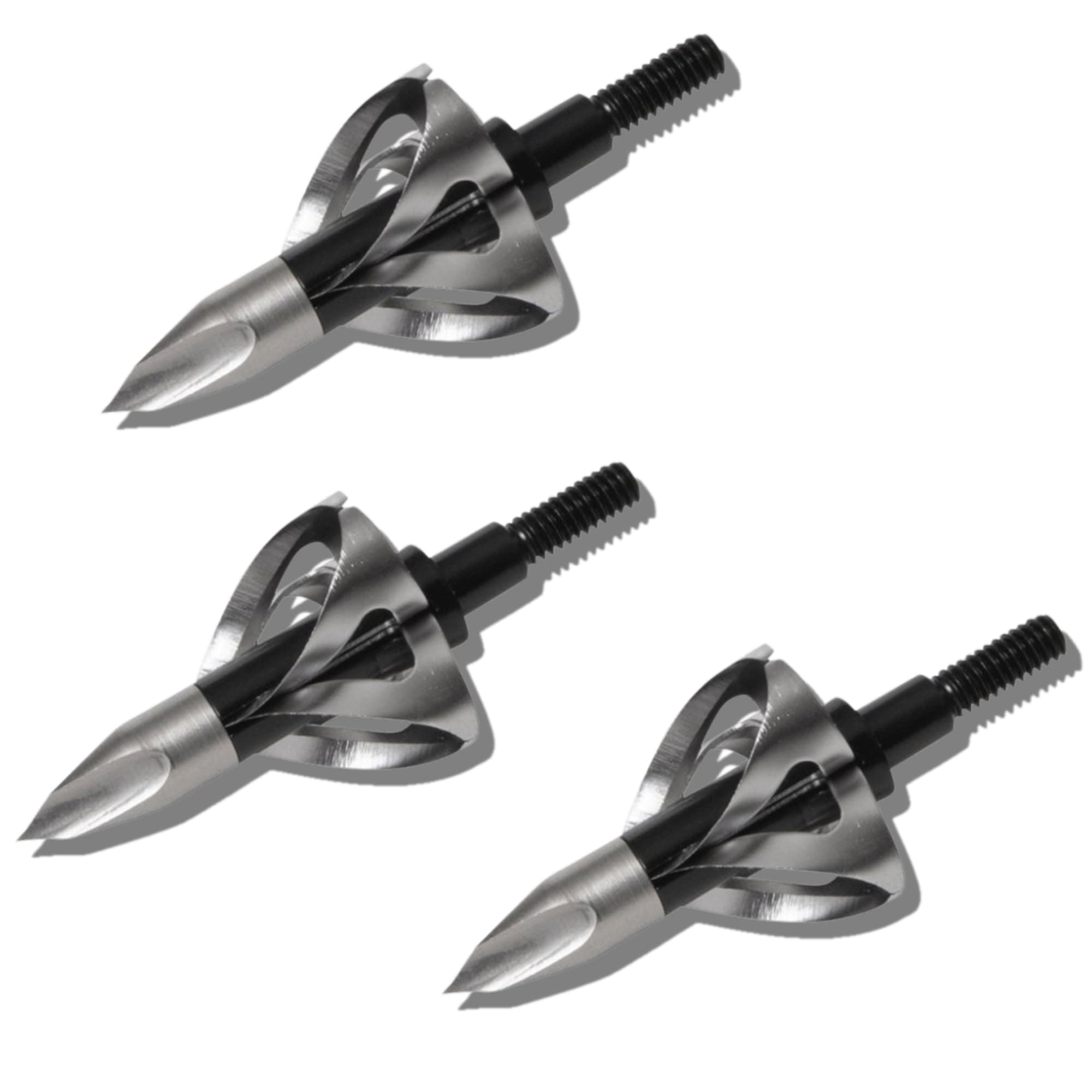 Flying Arrow Toxic Broadheads 100 Grain | 7/8” Cutting Diameter | Black Crossbow Broadheads 100 Grain OR Silver Compound Bow Broadheads 100 Grain | Coring Style Head | Chisel Tip | 3 Pack