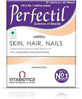 Perfectil 30 Tablets, Triple Action Formula Enriched With Biotin, Grape Seed Extract, For Healthy Skin, Hair, And Nails | Gluten Free Vegetarian Tablets(Pack Of 1)