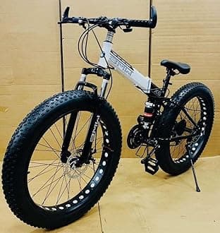 Sunspeed Unisex B.M.V Mountain Bike |Dual Suspension, 21-Speed Gear with Double Disc Brakes, Fat Magnesium Tires, Carbon Steel Frame | 26-Inch Black