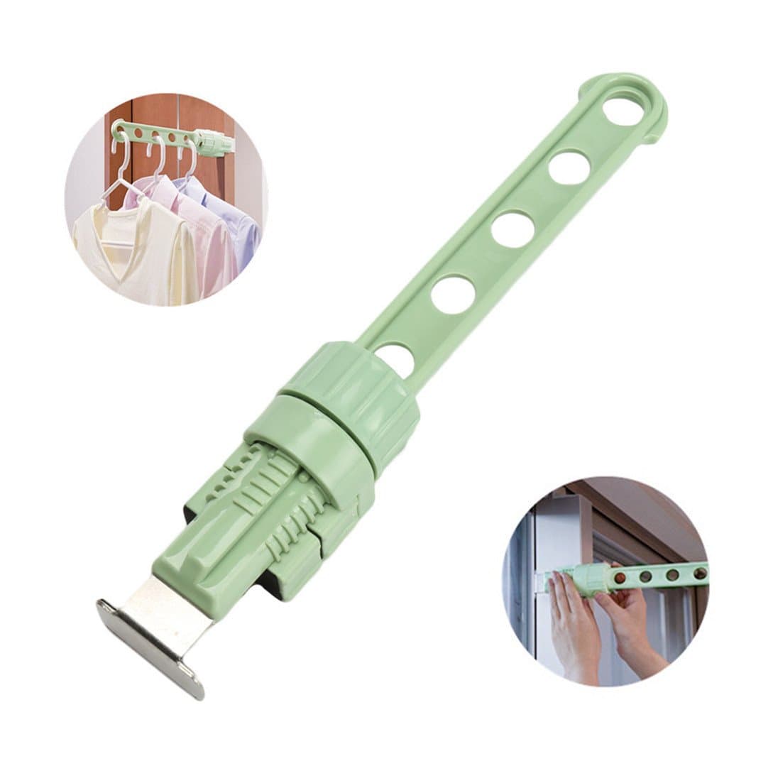 PROTECT CLOTHES Clothes Rack Wall Mount, PYC Over the Door Clothes Hanger, Space Saving Small Laundry Rack for Drying or Hanging, Ideal for Using in Bedroom, Bathroom and Closet(Green)