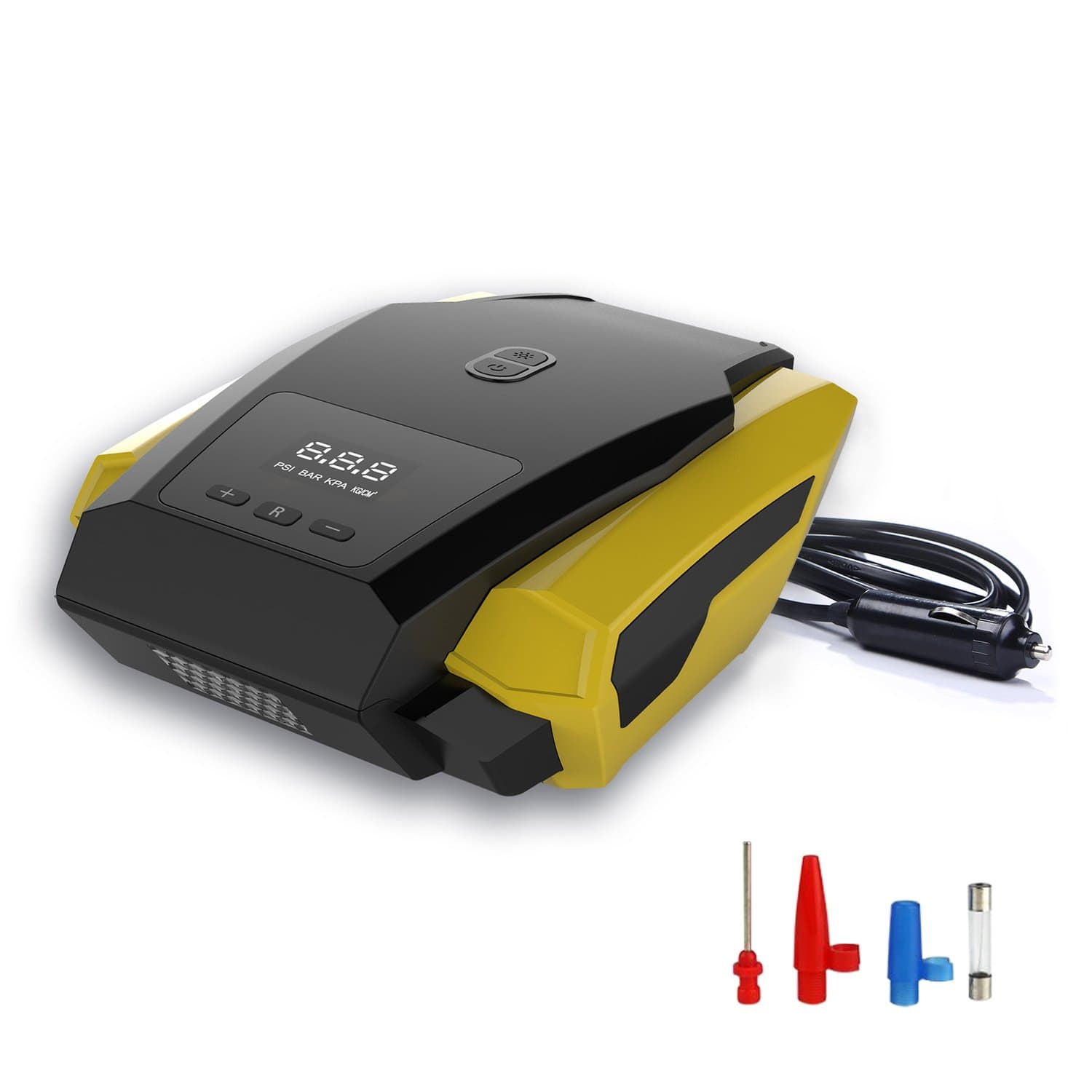 Portable Car Air Compressor,12V 150PSI Auto Digital Air Pump with LED Emergency Flashlight and Tire Pressure Monitoring for Car/SUV/Ball/Bike/Airbed/Motorcycle and Other Tire Inflator(Dual Cylinder)