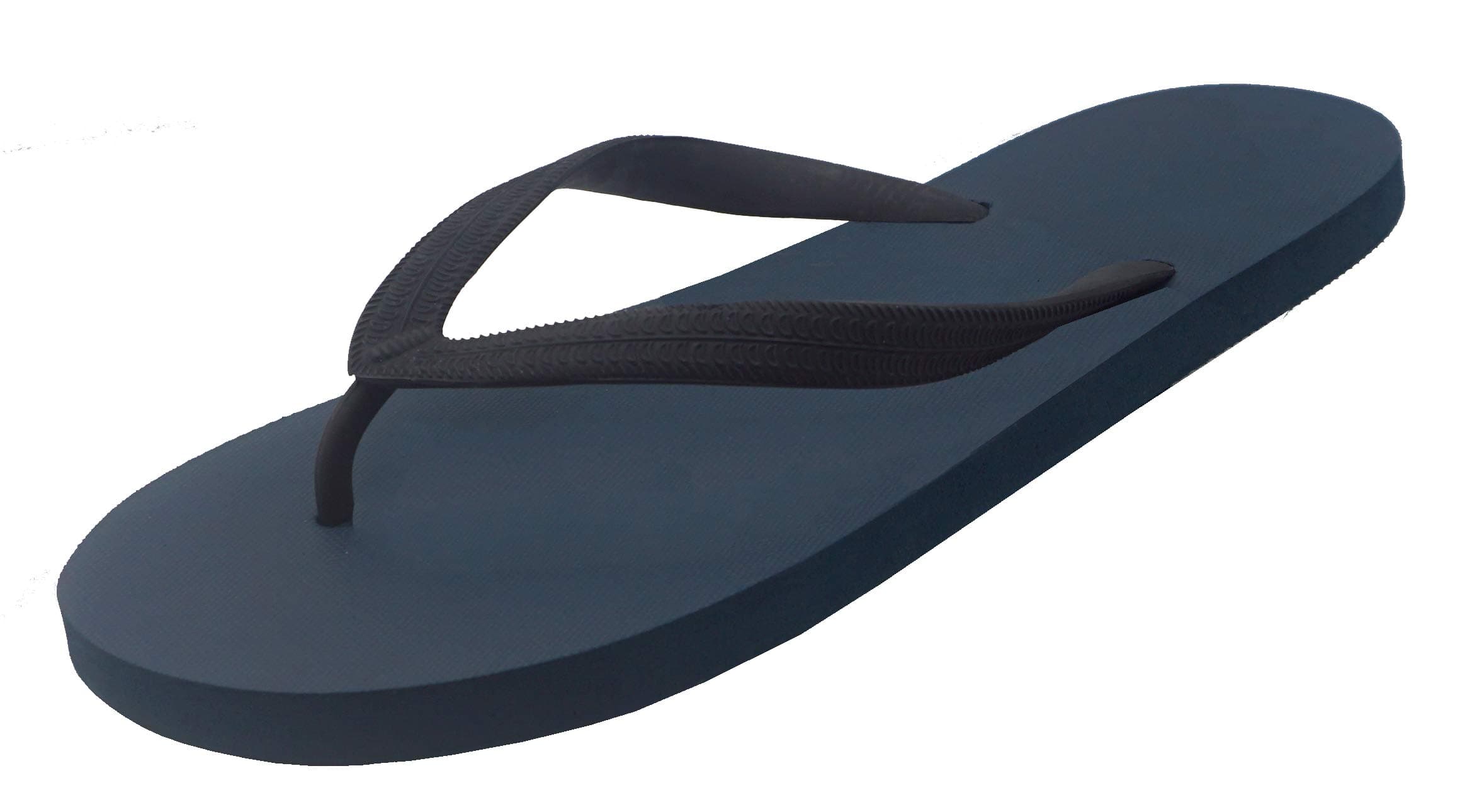 Feisco Men Rubber Flip Flops Thong Sandal Beach Slipper (10 D(M) US, Black/Blue)