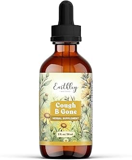 Earthley Wellness, Cough-B-Gone, Natural Herbal Formula, Cold and Cough Remedy, Removes Extra Mucus, Soothes Sore Throats, Promotes Lung Health, and Detoxification, Cough Be Gone (2oz, Original)