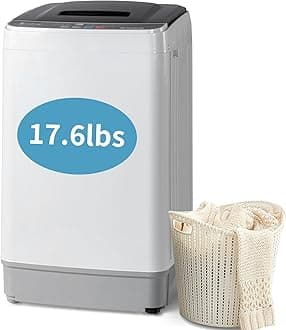 Winado Full Automatic Washing Machine, 17.6Lbs Top Load Portable Washer with Drain Pump, 10 Wash Programs 8 Water 2 in 1 Washer and Dryer for Apartments, RV, Camping