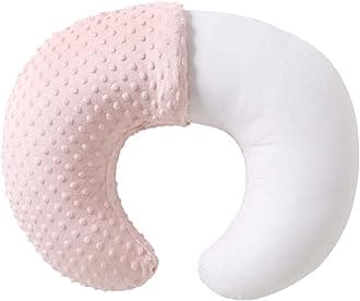 Nursing Pillow and Positioner, Breastfeeding, Bottle Feeding, Baby Sitting Support with Removable Ultra Soft Cover, Tummy Time Support for Baby Boys and Girls (Lightpink)