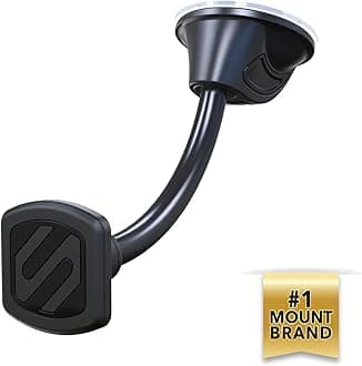 Scosche MAGWDM MagicMount Magnetic Car Phone Holder - Strong Magnet Mount for iPhone and Android - Secure Magnetic Cell Phone Mount for Window/Dash - Universal 360° Adjustable Mobile Cellphone Holder
