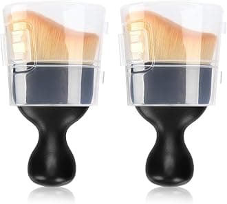 Car Interior Detailing Brush, 2PCS Car Interior Cleaning Soft Brush, Curved Design Car Cleaning Brush Dust Collectors, Car Interior Cleaning Tool Brush with Cover