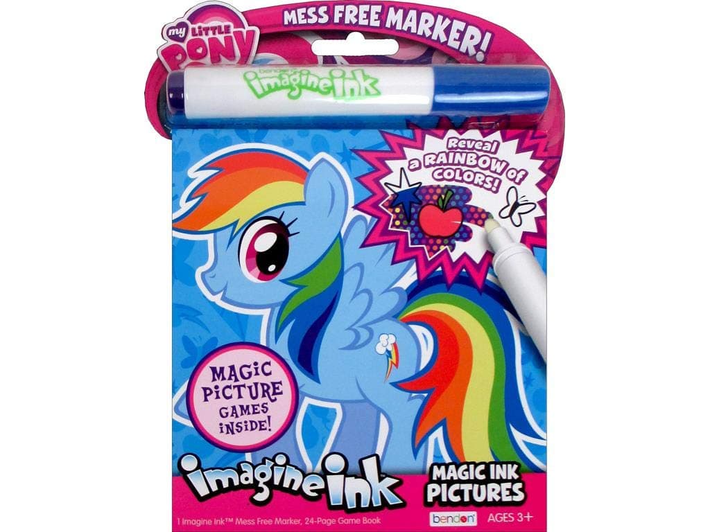 Bendon My Little Pony Rainbow Dash 24-Page Imagine Ink Magic Ink Pictures with 1 Mess Free Marker Hasbro 26014