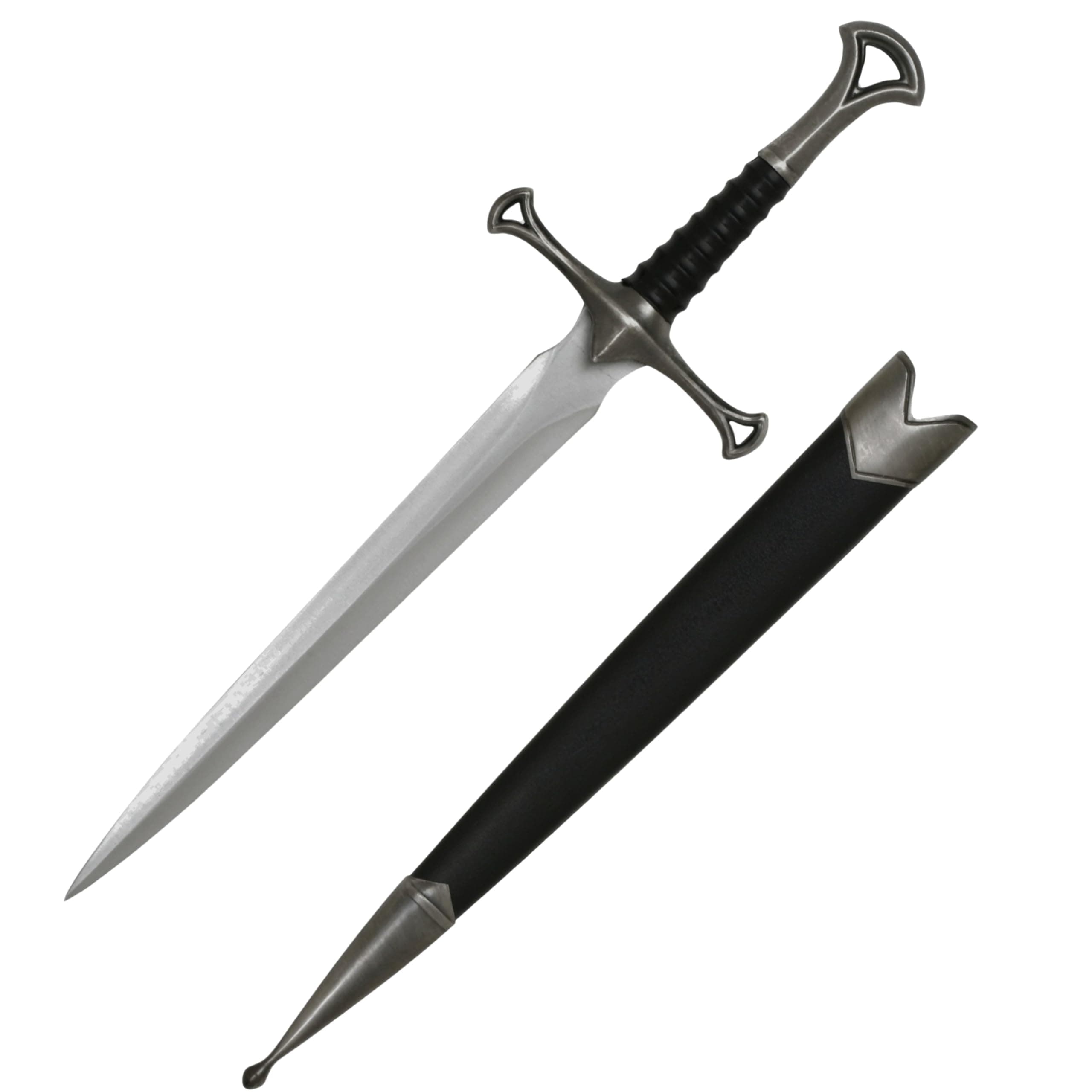 MASTER USA – Medieval Mini Short Sword, Stainless Steel Blade with Cast Metal Handle, Wood Scabbard – Fantasy, Collectible