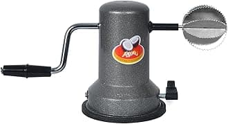 Anjali Sleek Stainless Steel Vacuum Base Coconut Scrapper Black