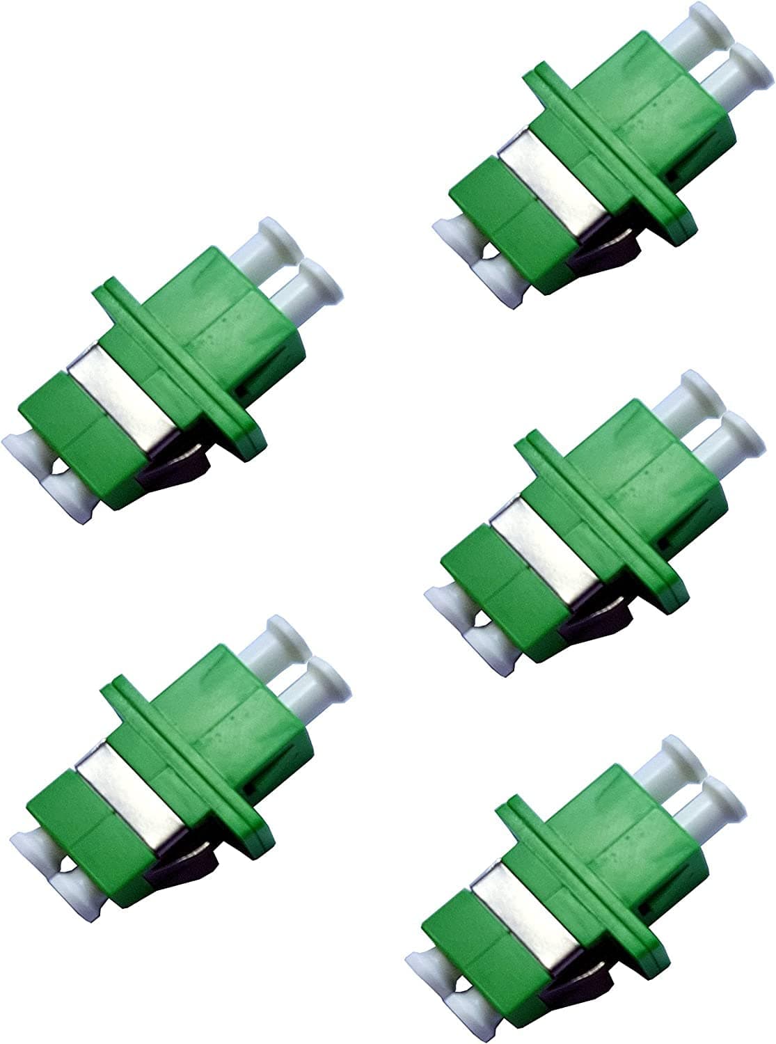 Fiber Optic Cable Adapter-Coupler LC-LC Duplex Green-APC Singlemode [Green APC] 5 Pack