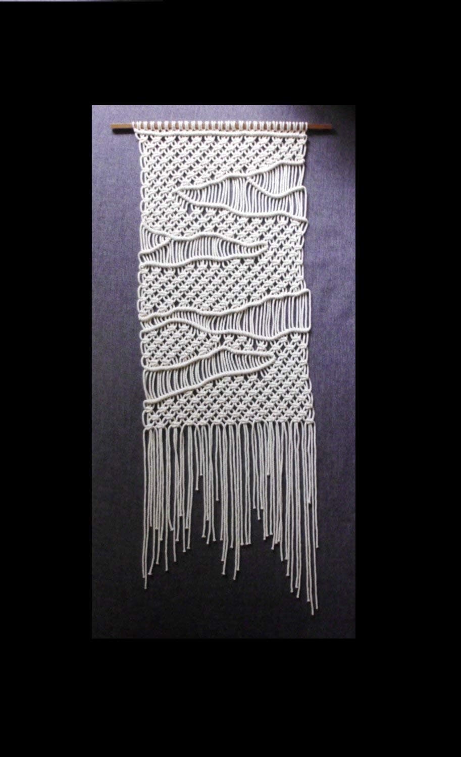 Wall Hanging Macrame Woven Fringe Wall Art Headboard Boho Chic Bohemian Backdrop Decor - Living Room Bedroom Apartment Dorm Nursery Wedding Fiber art