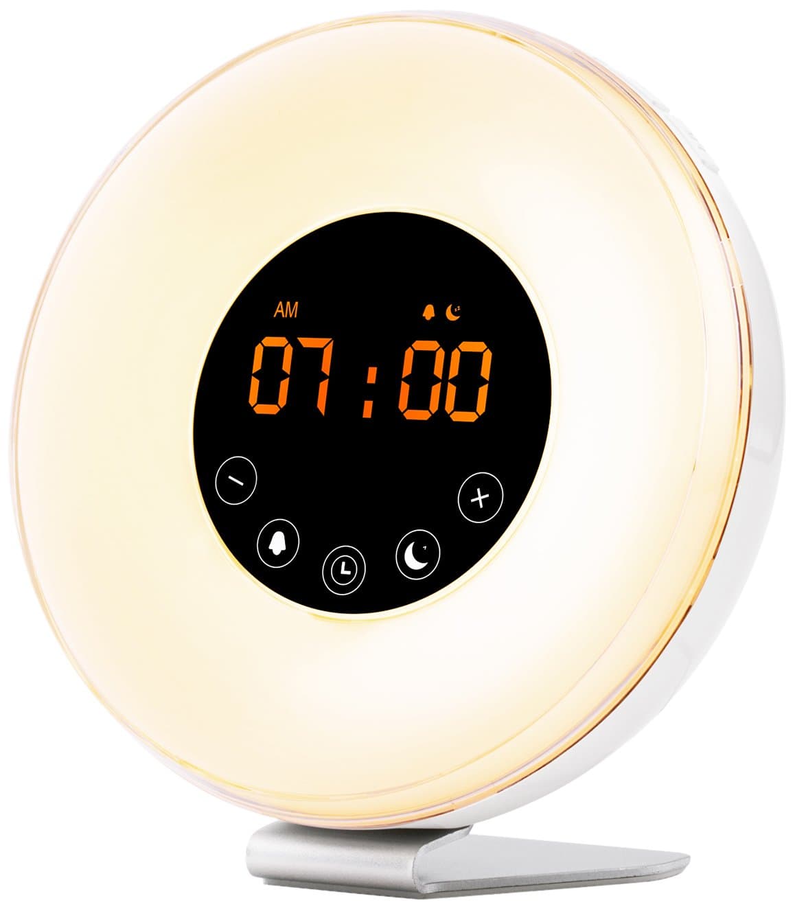 Sunrise Wake Up Light Digital Alarm Clock – [2018 Upgraded] 6 Natural Sounds, FM Radio, Sunrise and Sunset Simulation, Touch Control with Snooze Function, 7 Color Night Light for bedside and kids