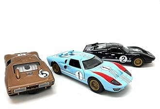 SetOf3 1966 Ford GT40 MKII Heritage Edition 5" 1:32 Scale Die Cast Metal Model Toy Super Race Car Blue Brown Black