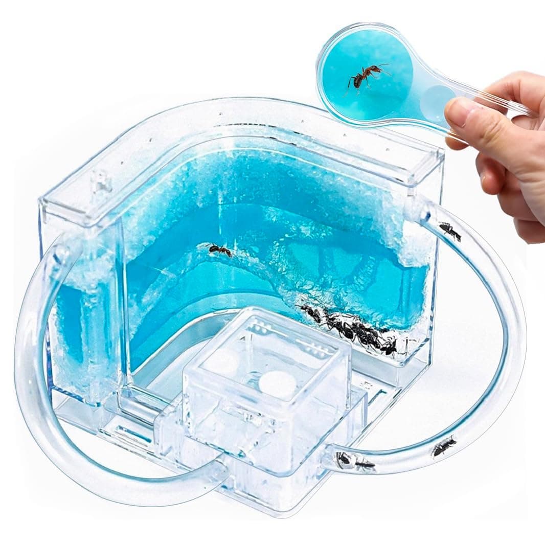 NAVAdeal Connecting Ant Farm Castle with Tubes, Habitat Educational & Learning Science Kit Toy for Kids & Adults - Allows Study of Ecosystem, Behavior of Ants within the 3D Maze of Translucent Gel