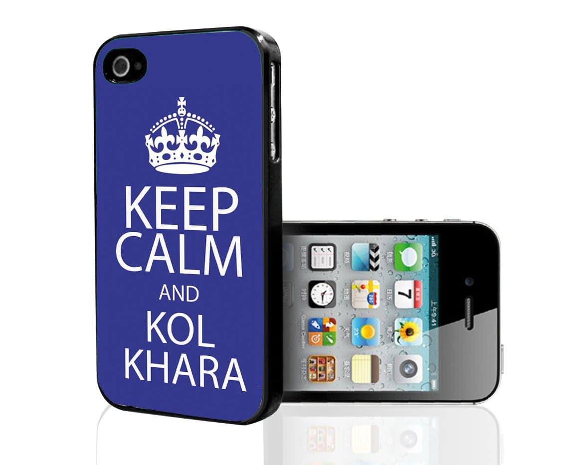 Funny Blue and White "Keep Calm and Kol Khara" Arabic Saying Meaning "Eat Sht" Hard Snap on Phone Case (iPhone 5/5s)