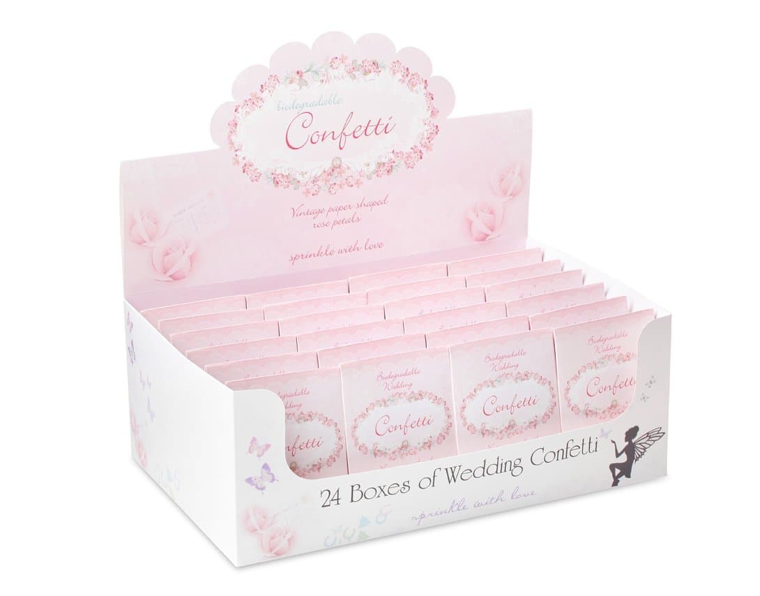Biodegradable Traditional Wedding Throwing Confetti - Pink / White Rose Petals (24 Packs)