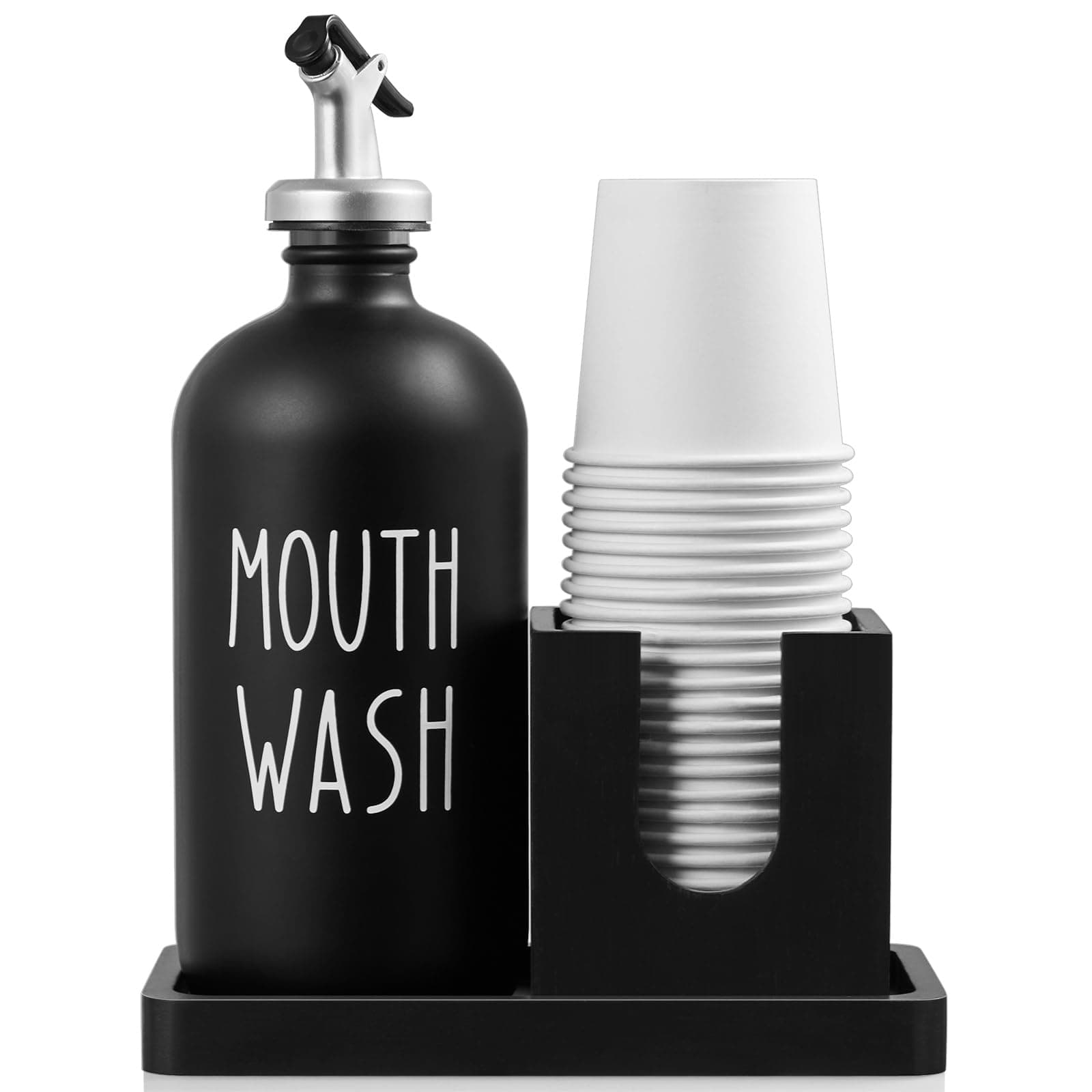 Mouthwash Dispenser with Cup Holder