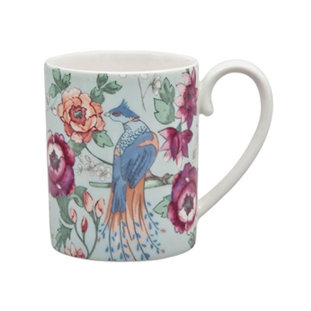 Denby Monsoon Kyoto Turquoise Can Mug, Bone China, Multi-Colour, 11 x 7.5 x 9 cm