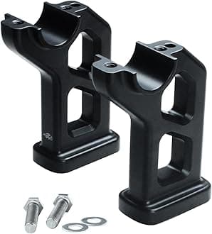 POWER JAMES 5.0 inch Tall Matte Black 1.5" Handlebar Risers for Harley Davidson 2018-2024 Fat Bob 114 FXFB FXFB/S with 1 1/2 inch Clamping Area