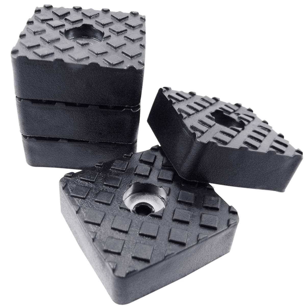 QY 12PCS Square Shape Rubber Non Slip Non Skid Feet Pad for Table Desk Chair and Sofa (12PCS Black 30MM with Screws)