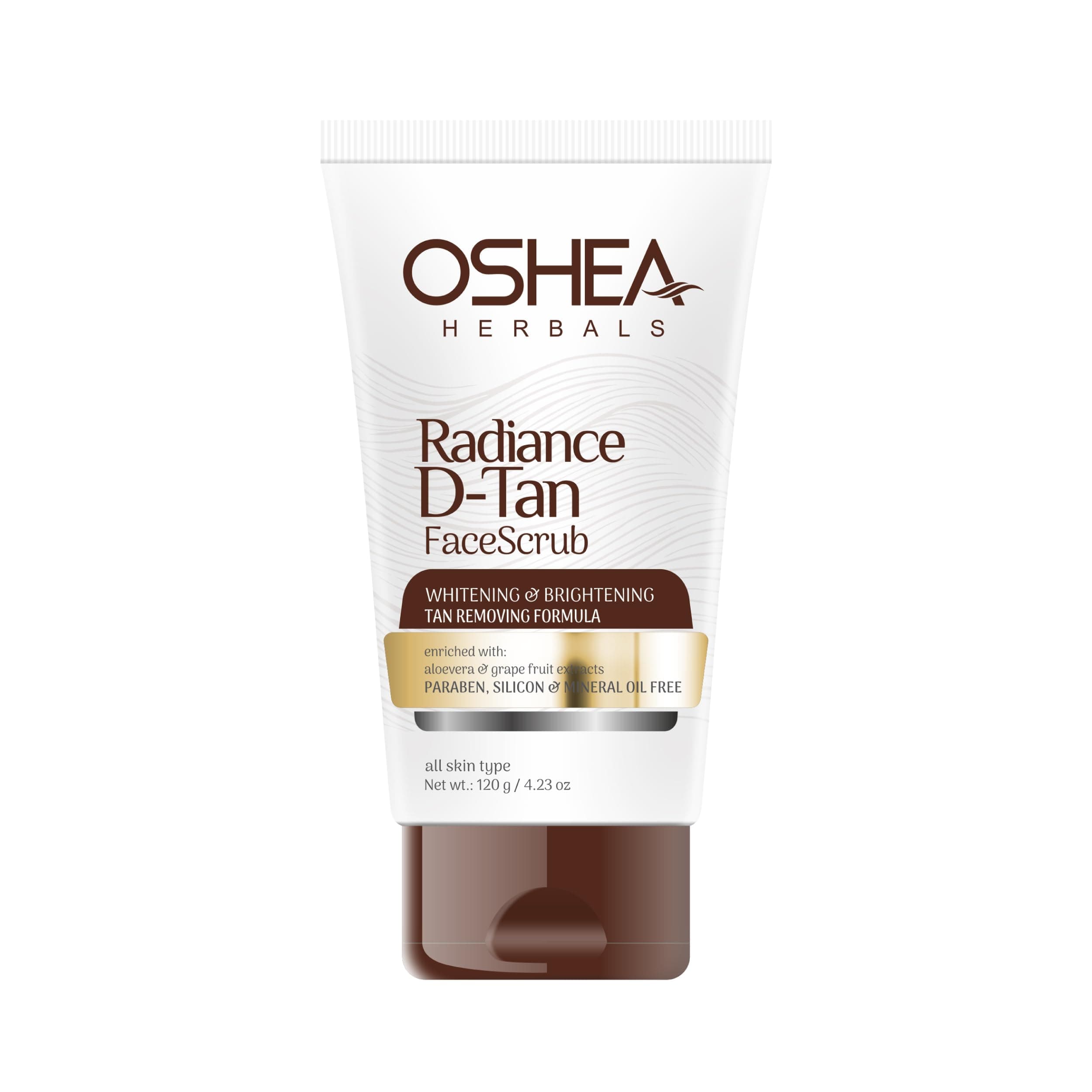 Oshea Radiance D-Tan Face Scrub, White, 120 g