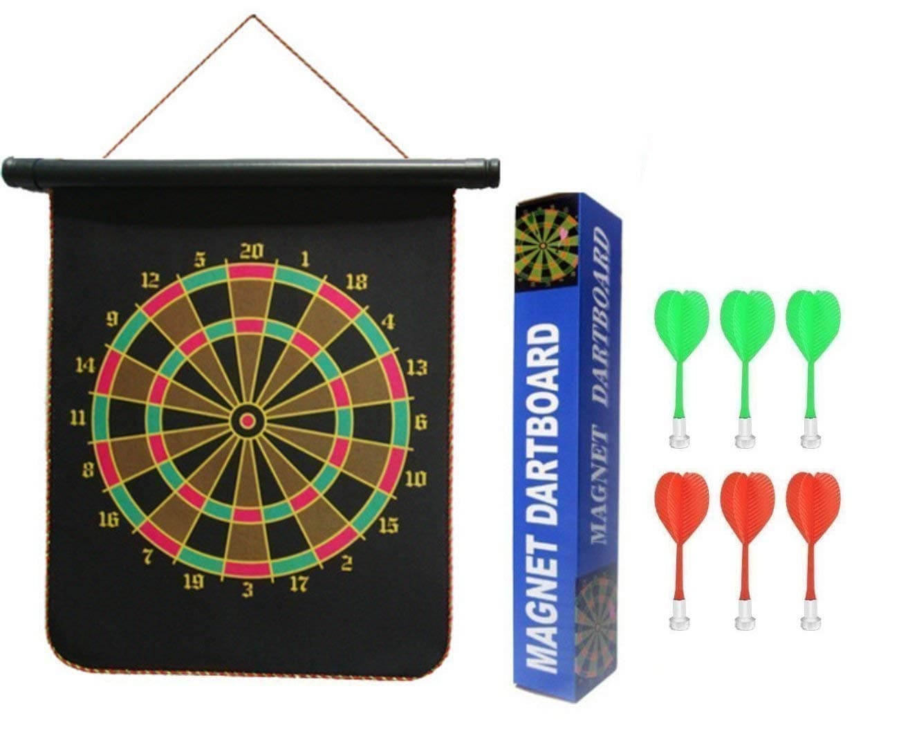 QSF Dart Target Magnetic Magnet Reversible Dart Board Two-Sides with 4 Dart Board Game, Safe for Kids Flat Point not Sharp pin Toys for Kids.