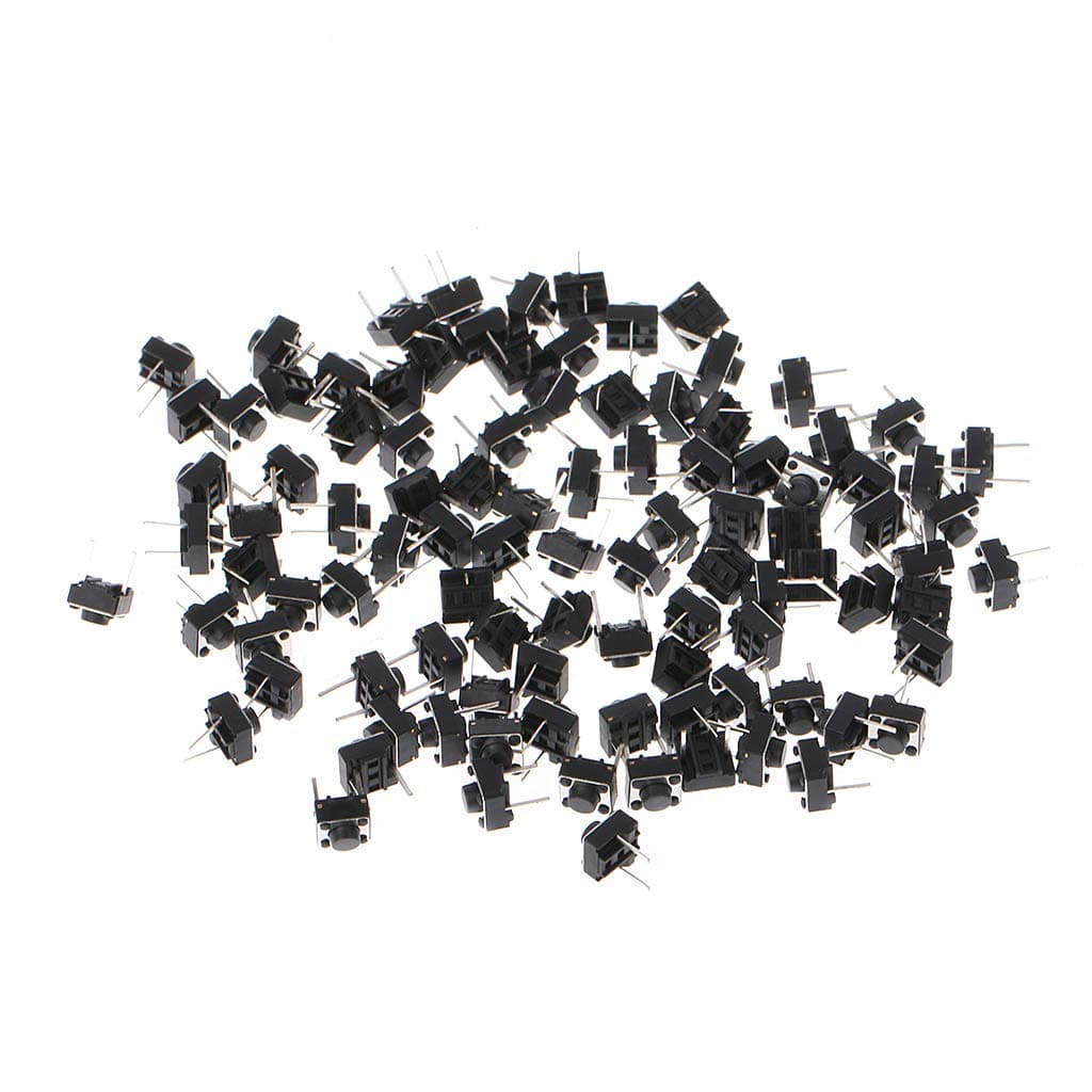 100 Pcs 6x6x5mm 2 Pin Micro Momentary Push Button Tactile Switch By ESden