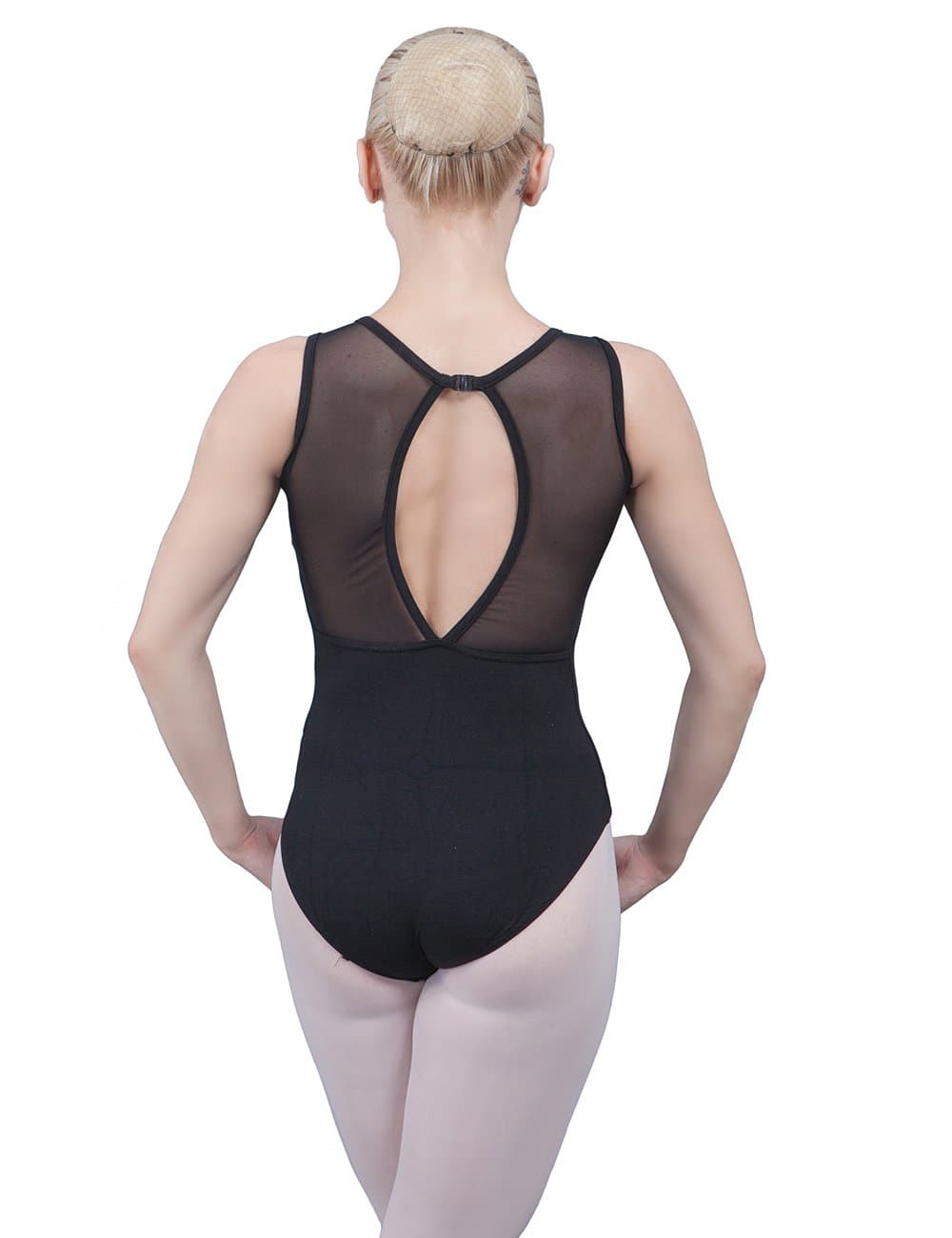 Black Mesh Back and Droplet Keyhole Cutout Leotard